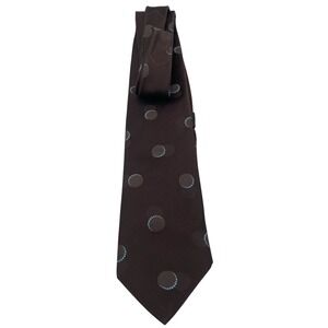 Italo Ferretti Mens Brown W/Circles Handmade100% Silk Tie (TC12) NW/OTs